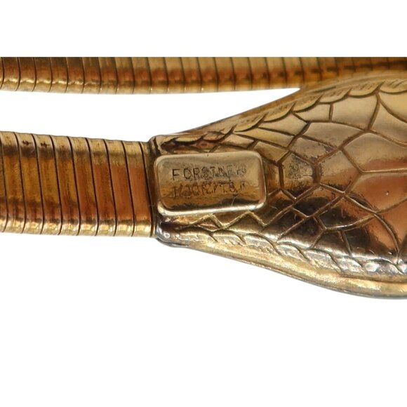 Vintage FORSTNER 12K GF Snake Coil Wrap Bracelet 40's Art Deco Egyptian Revival - Picture 9 of 10